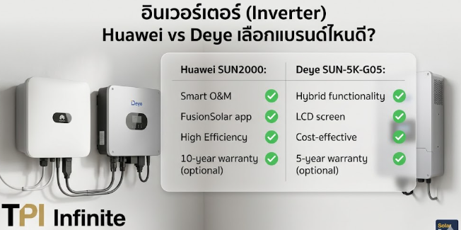 อินเวอร์เตอร์ (Inverter) Huawei vs Deye เลือกแบรนด์ไหนดี?